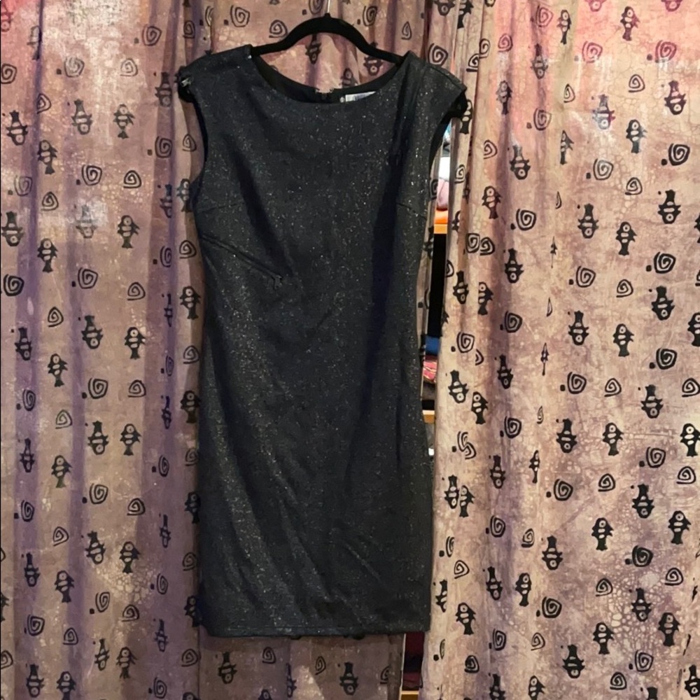 Cocktail dress. Black-grey with sparkles